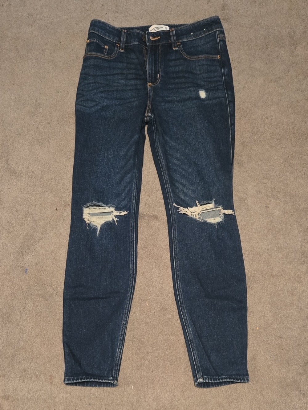 Abercrombie & Fitch Dark Blue Distressed Skinny Jeans